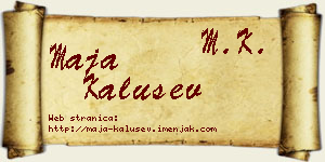 Maja Kalušev vizit kartica